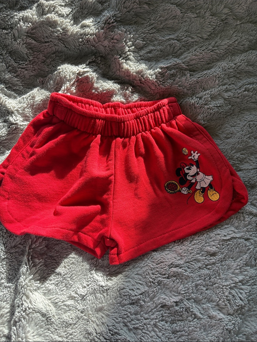 Zara Kids x Disney Red Girls' Shorts with Tennis Minnie Patch